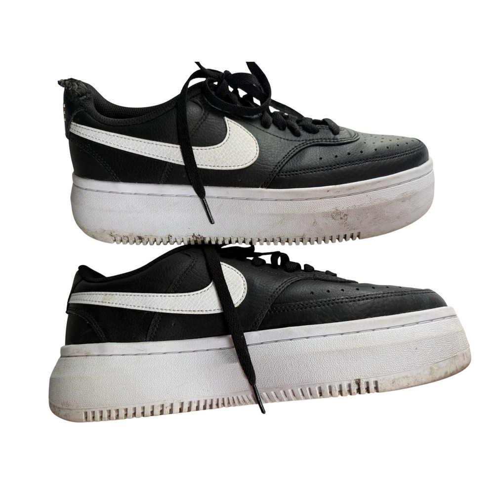 Nike Court Vision Alta LTR (Womens Size 11.5) Shoes DM0113 Black White - Picture 2 of 9